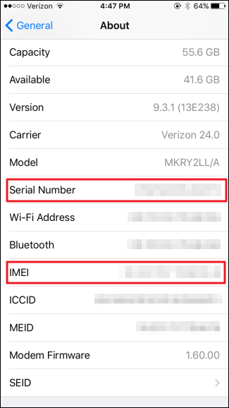identify ipad by serial number